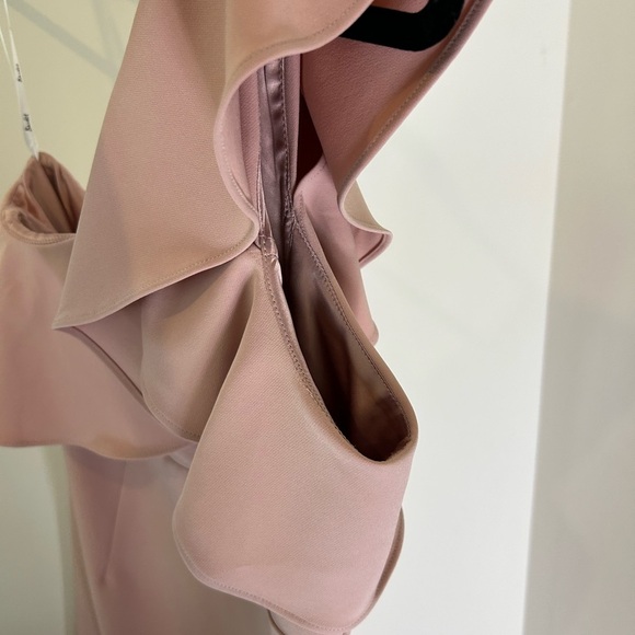 Bardot Dusty Rose One Shoulder Ruffle MIDI Cocktail Party Dress size 10 - Picture 6 of 11